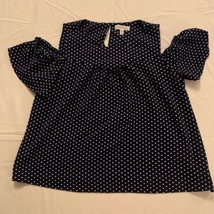 Blue polka dot blouse